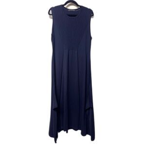PERUVIAN CONNECTION Deep Navy Pima/Modal Ribbed Sweater Maxi Dress, Sz XL